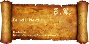 Bundi Martin névjegykártya